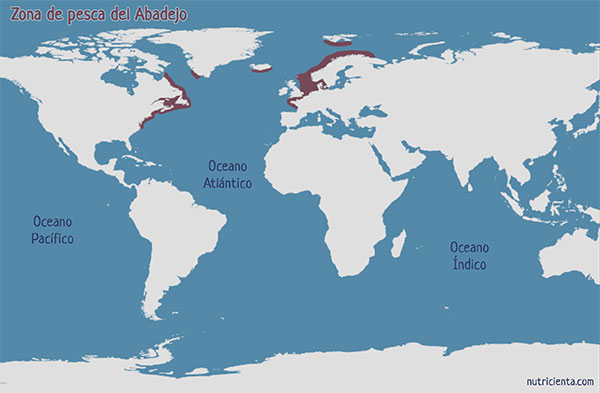 mapa de la zona de pesca del abadejo