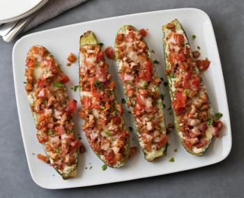 Calabacines rellenos de carne picada