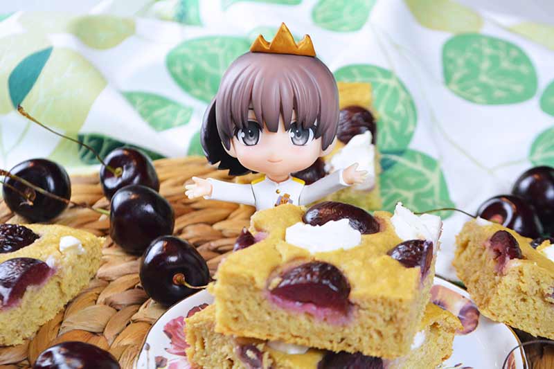 bizcocho de queso y cerezas sin azucar 2