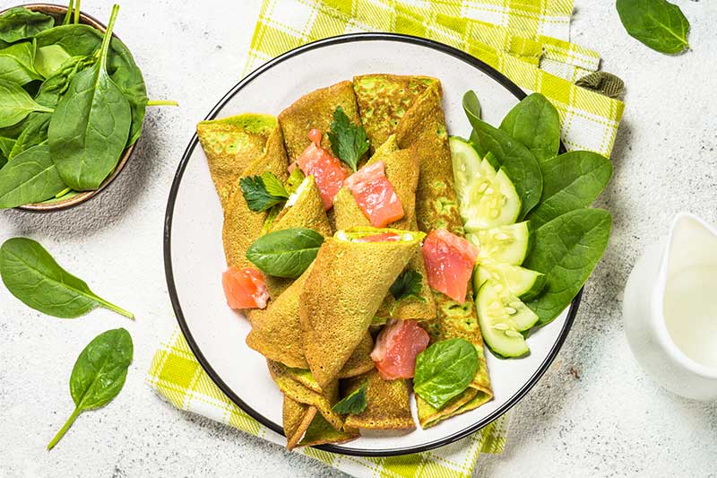 receta de crepes de espinacas y avena 1