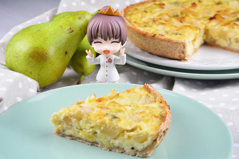 deliciosa quiche de peras y queso roquefort o queso azul con todas sus propiedades nutricionales por nutricienta