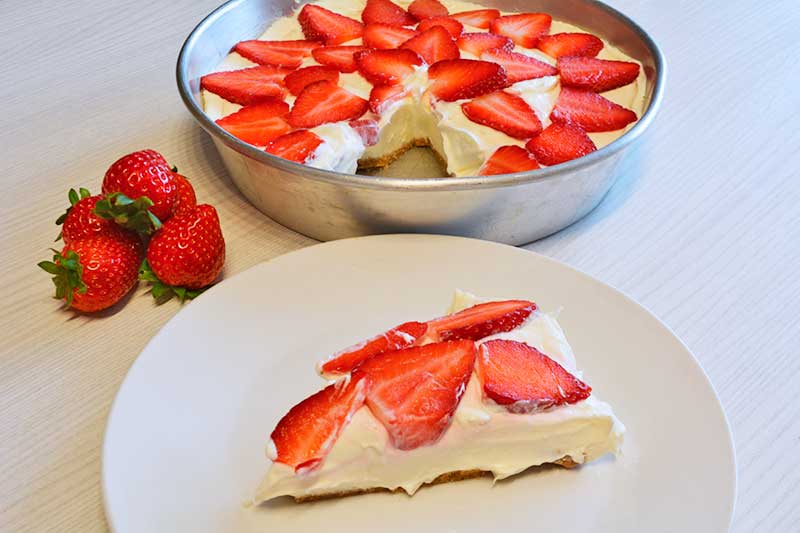 receta de tarta de queso mascarpone y fresas